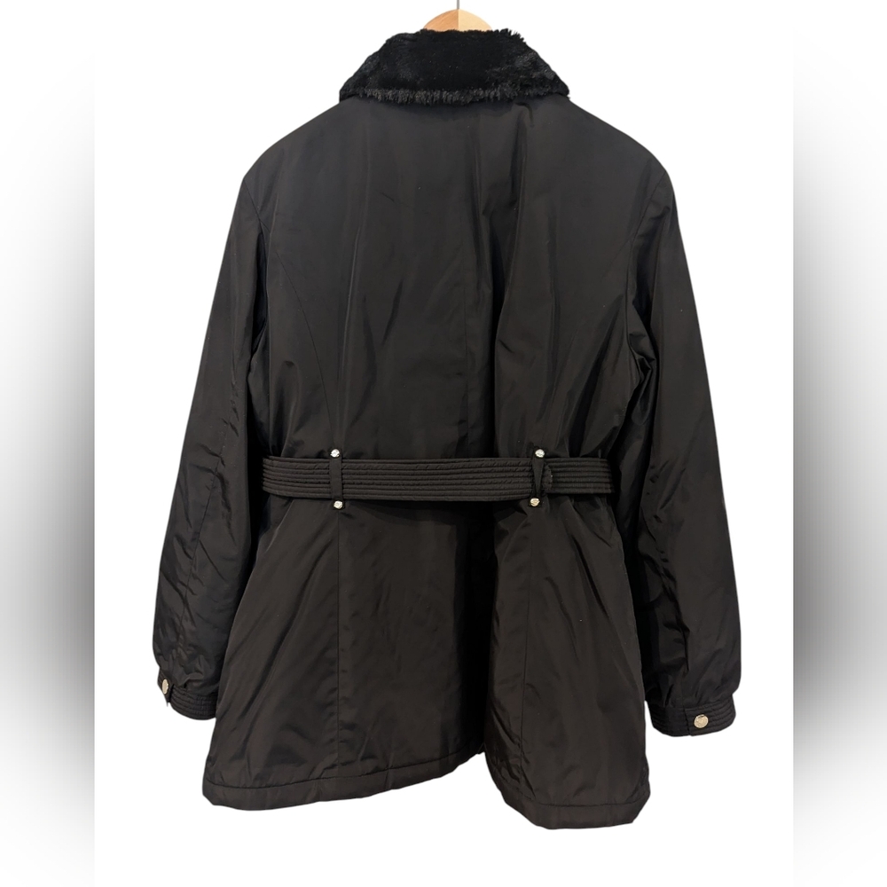 BETSEY JOHNSON Black Belted Soft Shell Jacket Size XL - Picture 2 of 11